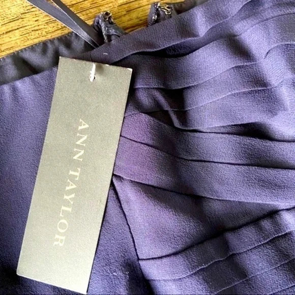 NWT Ann Taylor Silk Strappless Navy Blue Dress NWT Ann Taylor Silk Strappless Navy Blue Dress
